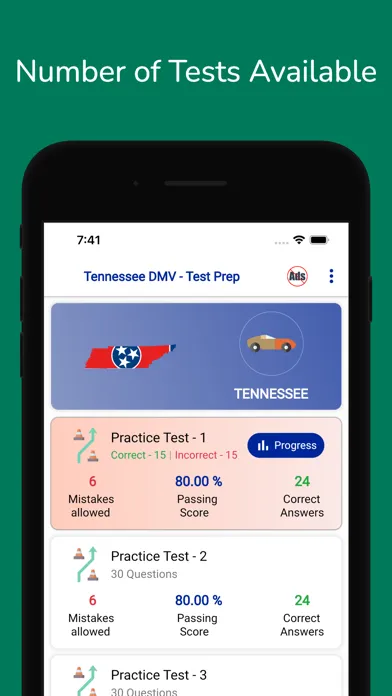 Скриншоты Tennessee DMV Permit Practice
