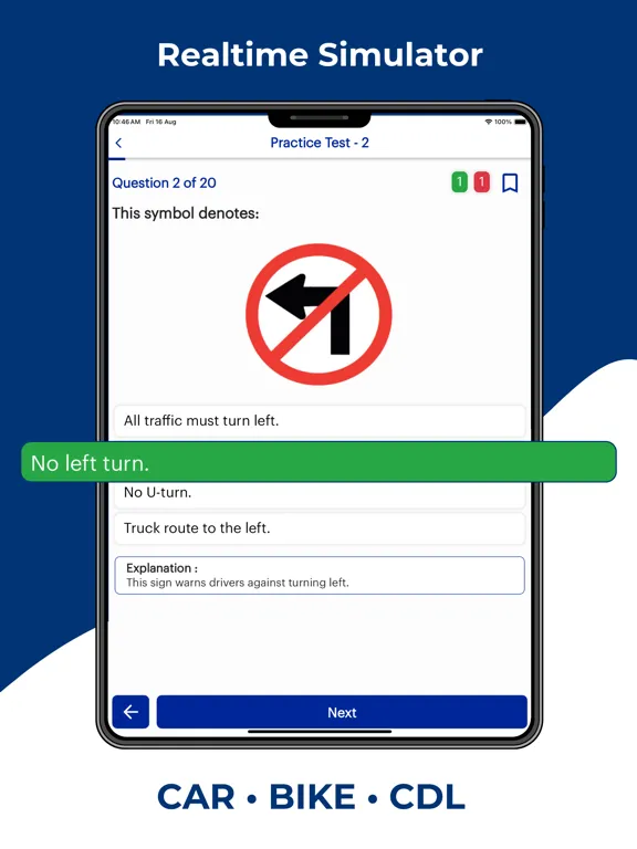 Capturas de tela do Vermont DMV Permit Practice iPad 