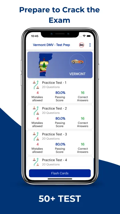 Capturas de tela do Vermont DMV Permit Practice