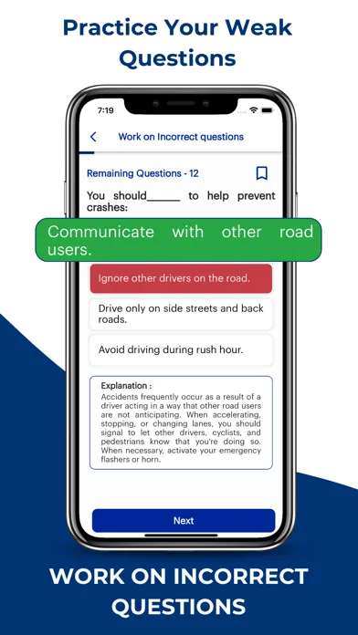 Capturas de tela do Vermont DMV Permit Practice