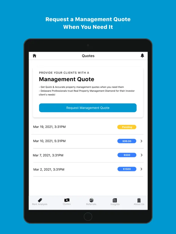 Zrzuty ekranu RPM Diamond ReferApp iPad 