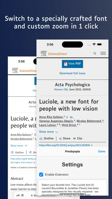 Presbyopia Font Zoom Screenshots