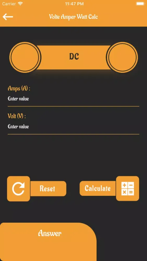 Capturas de tela do Volte Amper Waltt Calc