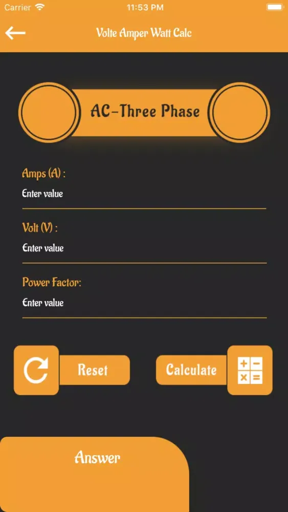 Capturas de tela do Volte Amper Waltt Calc