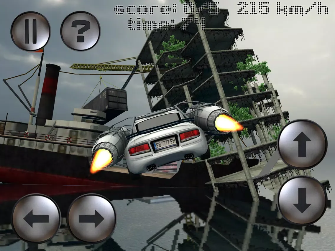 Capturas de tela do Jet Car - Destroyed City iPad 