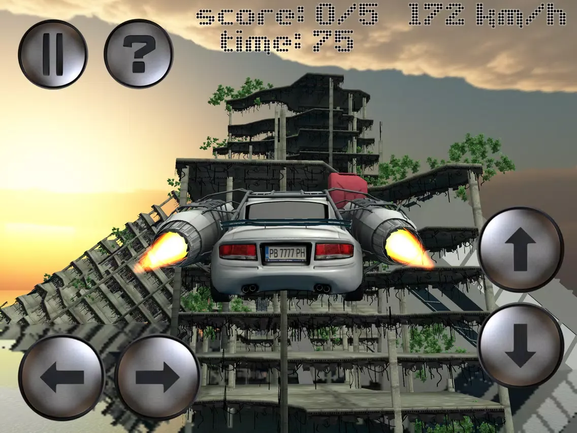 Capturas de tela do Jet Car - Destroyed City iPad 