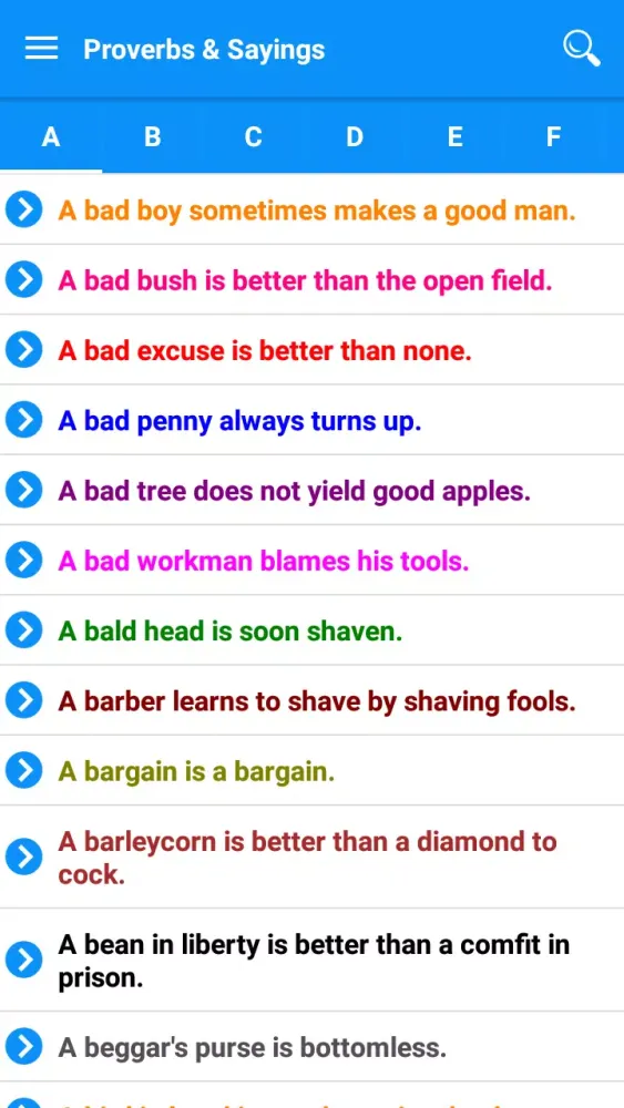 Proverbs and Sayings スクリーンショット