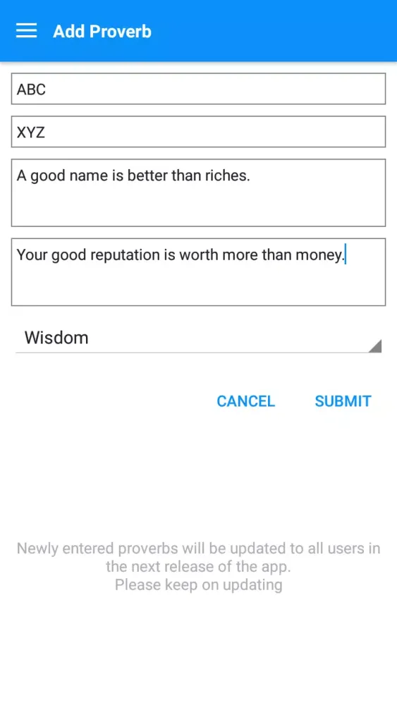 Proverbs and Sayings スクリーンショット