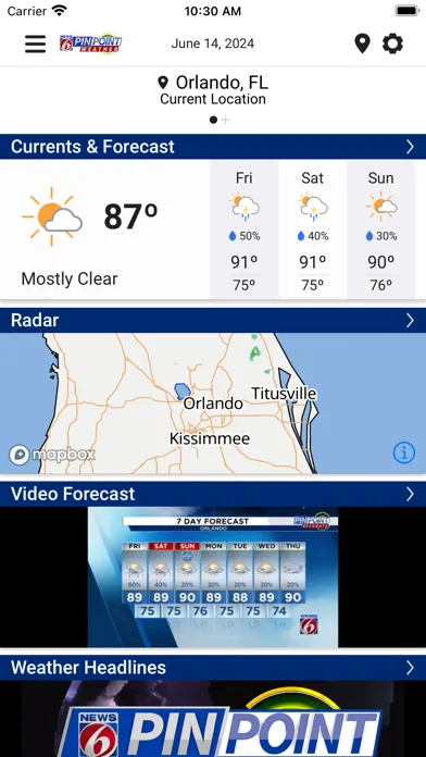 News 6 Pinpoint Weather WKMG 스크린샷