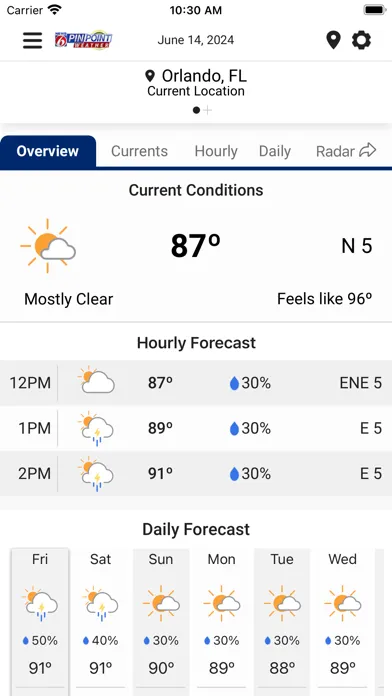 News 6 Pinpoint Weather WKMG 스크린샷