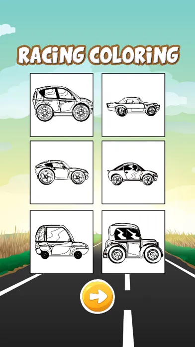 Speed racing car coloring book for kids games Ekran Görüntüleri