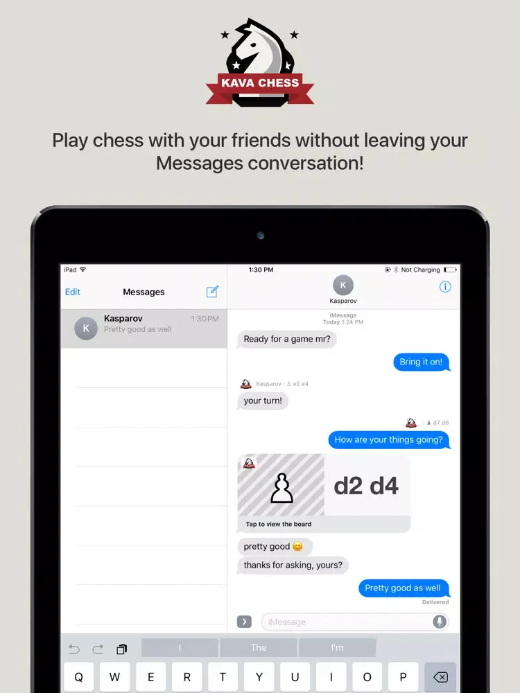 Tangkapan layar Kava Chess iPad 