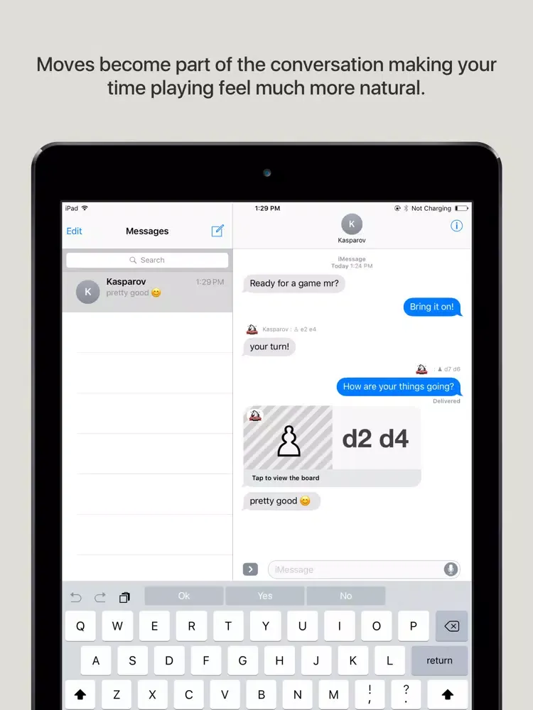 Tangkapan layar Kava Chess iPad 