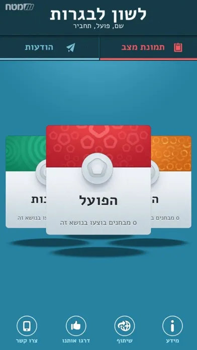 Tangkapan skrin בגרות בלשון – מאגר שאלות