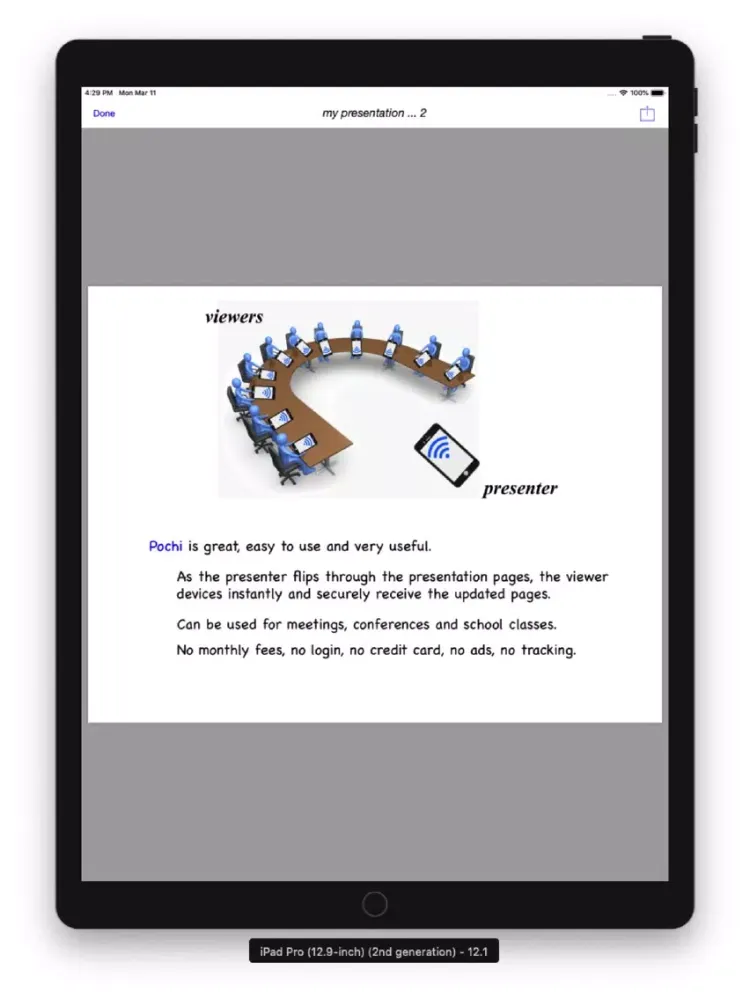 Tangkapan layar Pochi Viewer iPad 