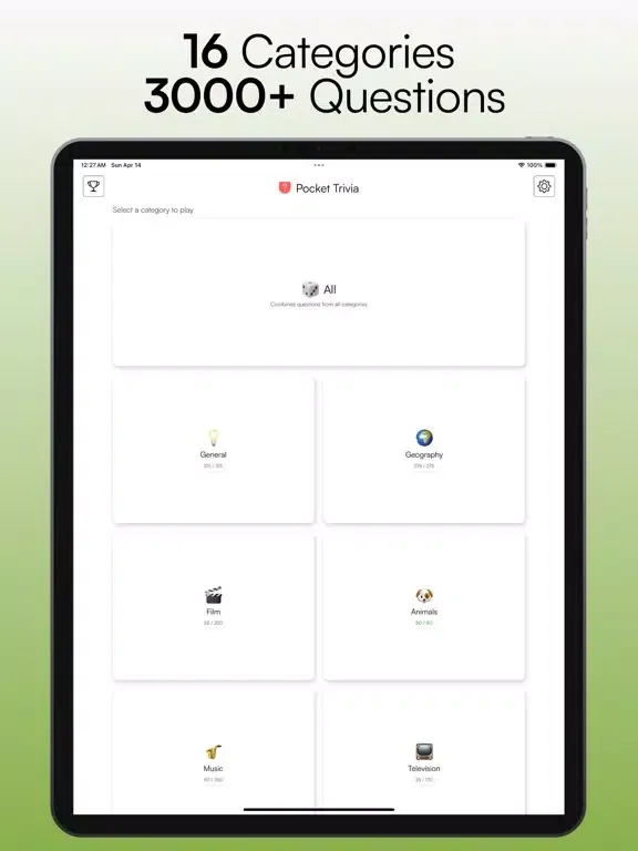 Pocket Trivia: Knowledge Quiz iPad  स्क्रीनशॉट