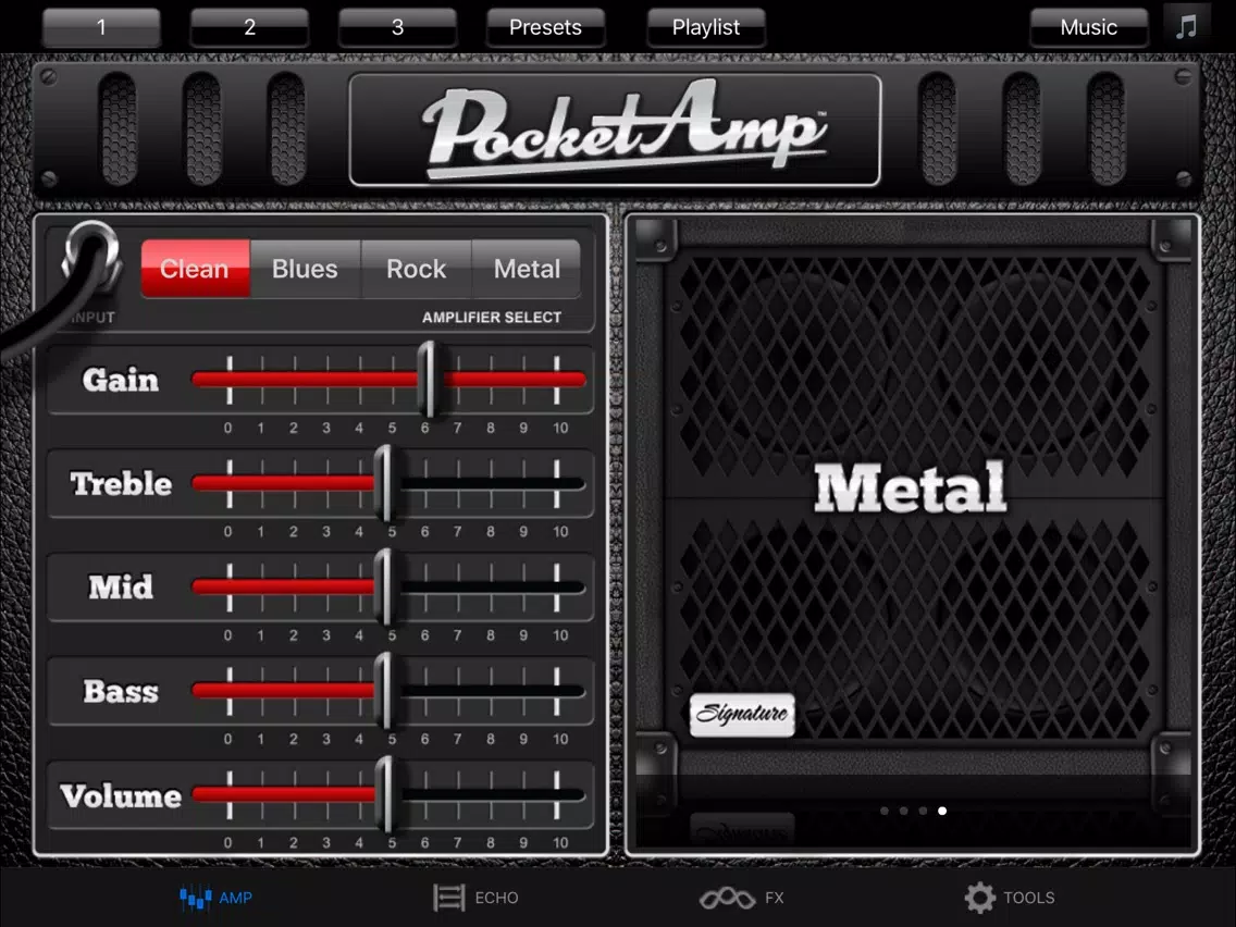 PocketAmp - Guitar Amp Effects iPad 应用截图