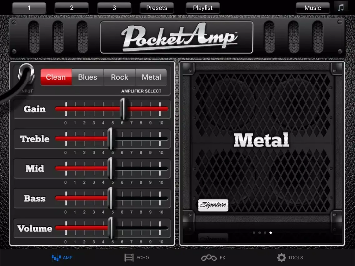 PocketAmp - Guitar Amp Effects iPad 应用截图