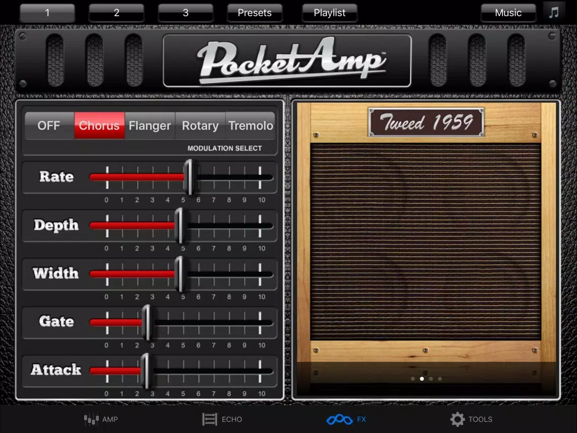 PocketAmp - Guitar Amp Effects iPad 应用截图