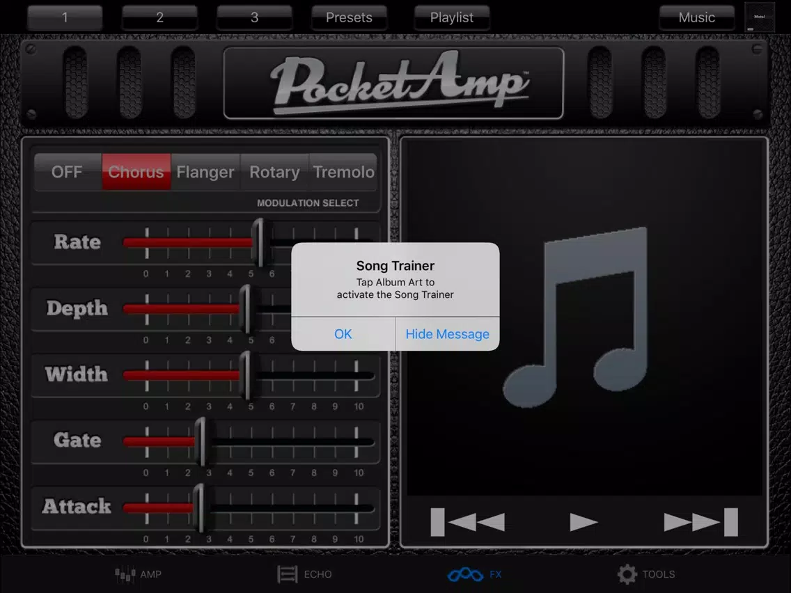 PocketAmp - Guitar Amp Effects iPad 应用截图