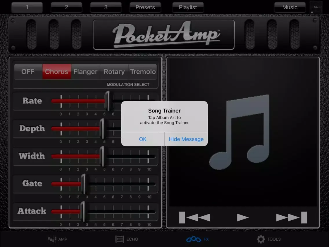 PocketAmp - Guitar Amp Effects iPad 应用截图