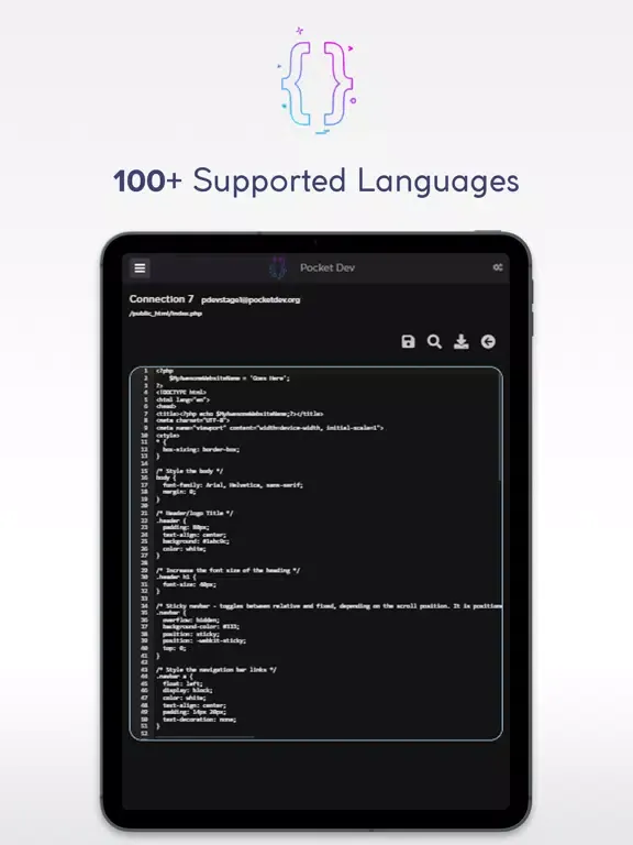 Pocket Dev iPad  Screenshots