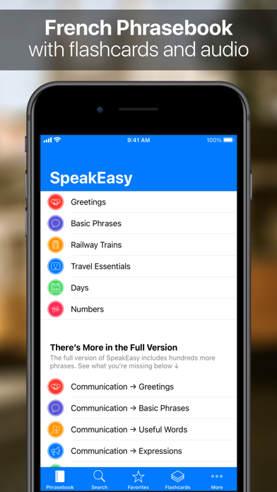 SpeakEasy French Phrasebook स्क्रीनशॉट