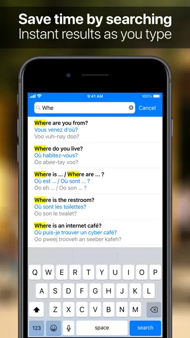 Tangkapan skrin SpeakEasy French Phrasebook
