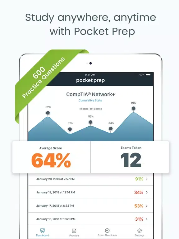 Screenshot di CompTIA Network+ Pocket Prep iPad 
