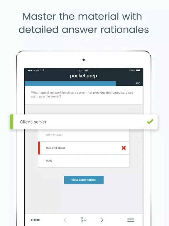 Screenshot di CompTIA Network+ Pocket Prep iPad 