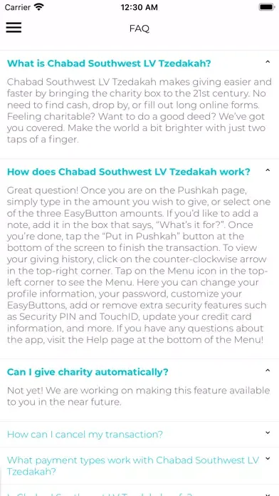 Chabad Southwest LV Tzedakah 스크린샷