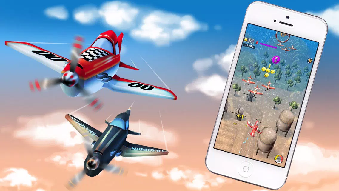 ภาพหน้าจอของ Plane Heroes - Best Free Flight Game with Easy Control and Cartoonish 3D Graphics