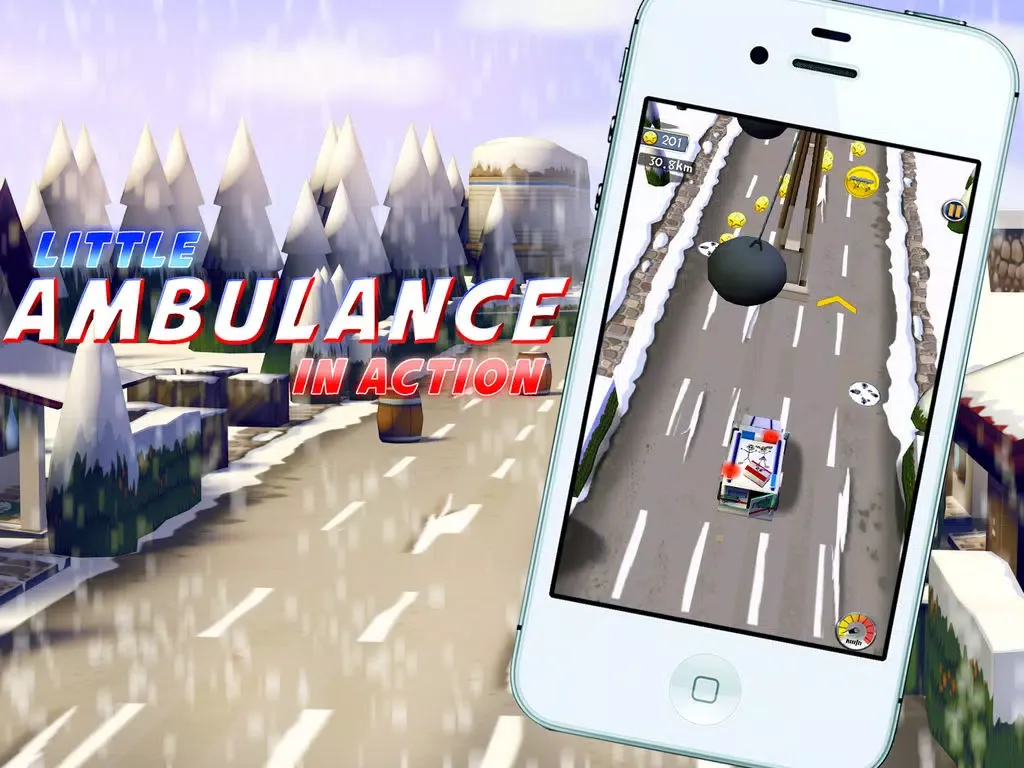 Tangkapan skrin A Little Ambulance in Action Free: 3D Fun Exciting Driving for Kids with Cute Emergency Car iPad 