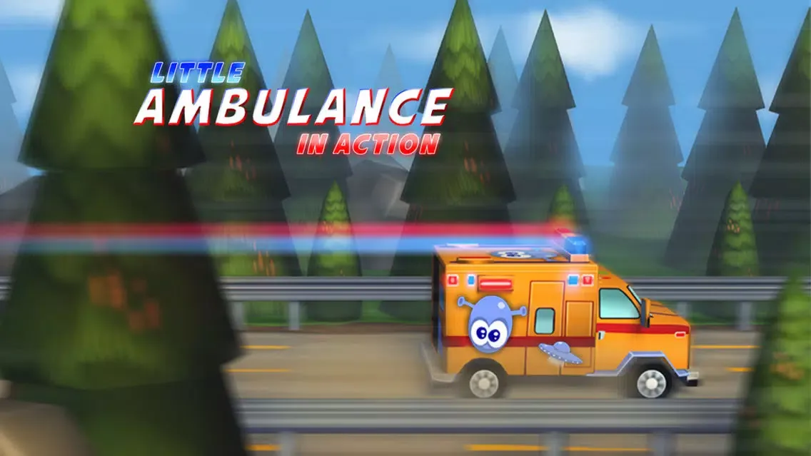 Tangkapan skrin A Little Ambulance in Action Free: 3D Fun Exciting Driving for Kids with Cute Emergency Car
