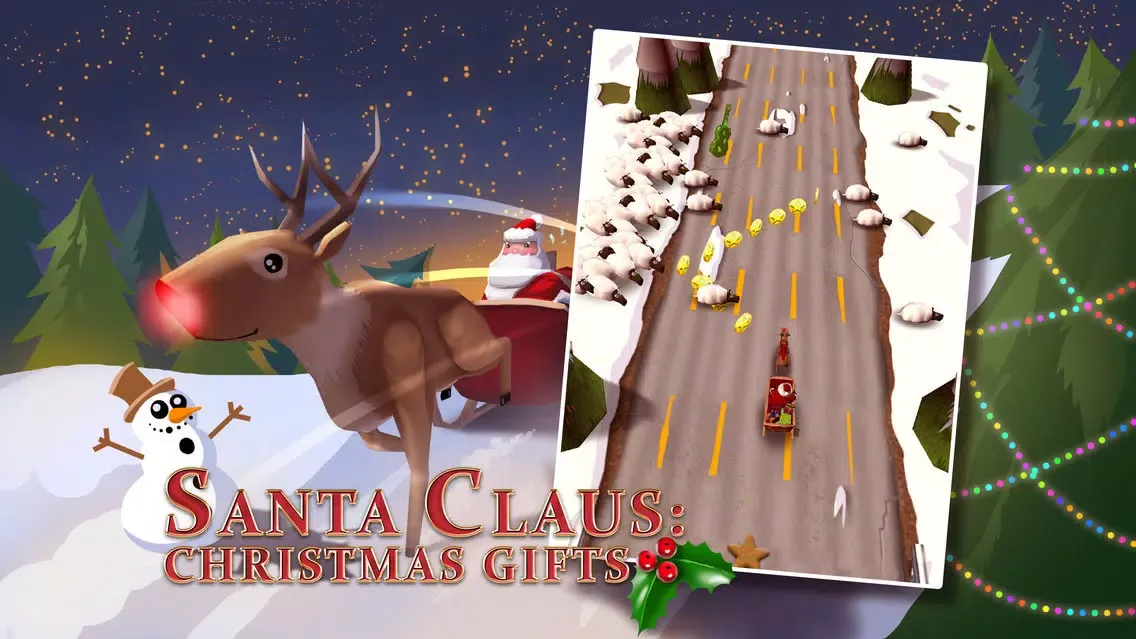A Santa Claus: Christmas Gifts Free - 3D Sleigh Driving Game with Cartoon Graphics for Everyone Screenshots
