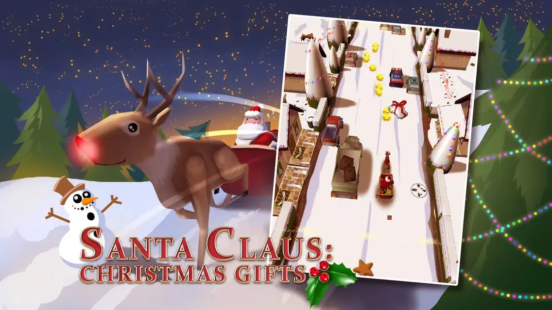 A Santa Claus: Christmas Gifts Free - 3D Sleigh Driving Game with Cartoon Graphics for Everyone Screenshots