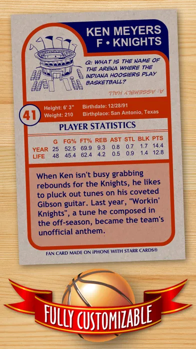 Captures d'écran de Basketball Card Maker (Ad Free) - Make Your Own Custom Basketball Cards with Starr Cards