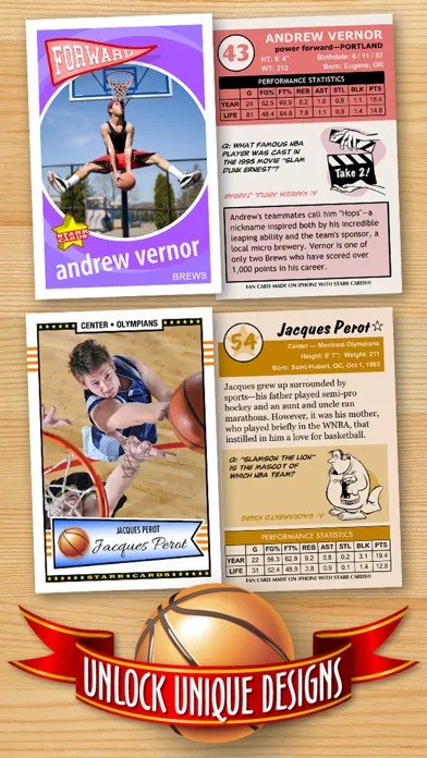 Captures d'écran de Basketball Card Maker (Ad Free) - Make Your Own Custom Basketball Cards with Starr Cards