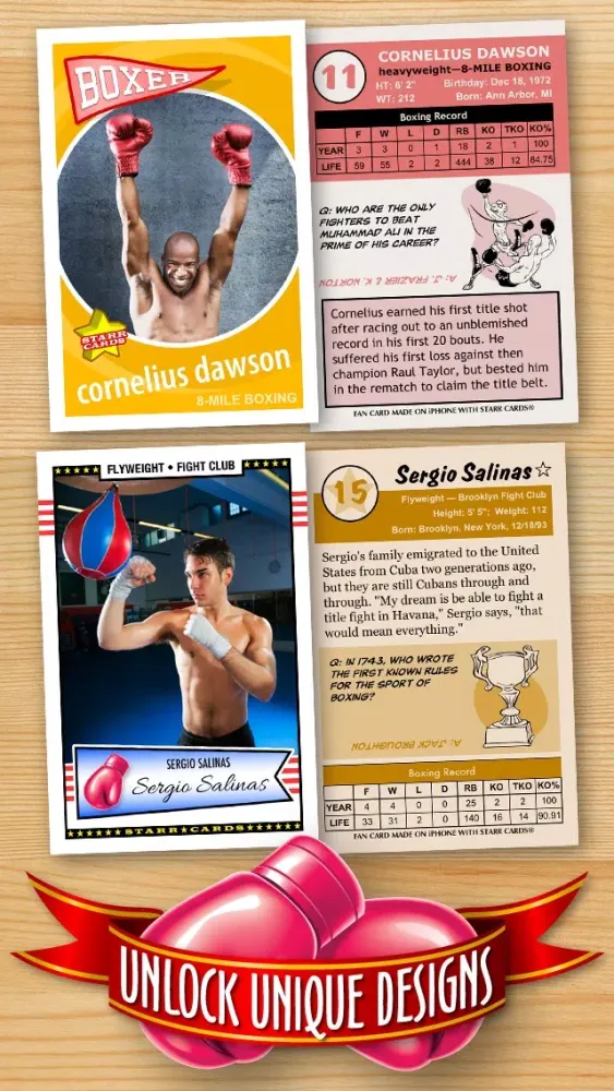 Boxing Card Maker - Make Your Own Custom Boxing Cards with Starr Cards应用截图