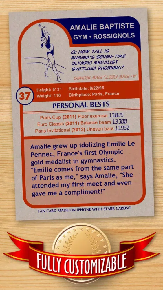 Women's Gymnastics Card Maker - Make Your Own Custom Gymnastics Cards with Starr Cards سکرین شاٹس