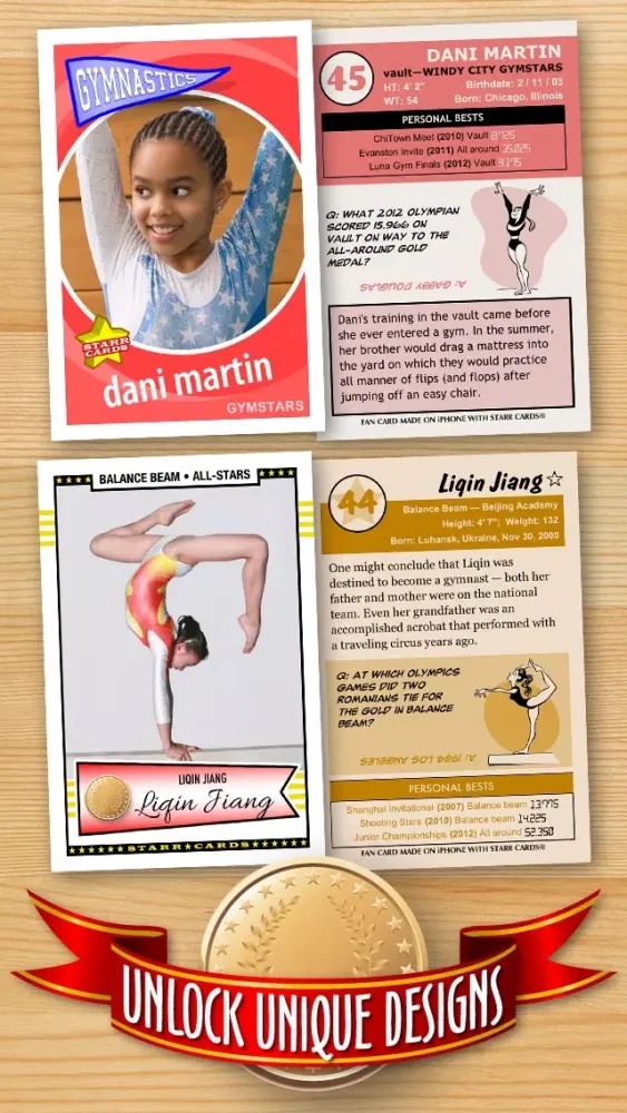 Women's Gymnastics Card Maker - Make Your Own Custom Gymnastics Cards with Starr Cards سکرین شاٹس