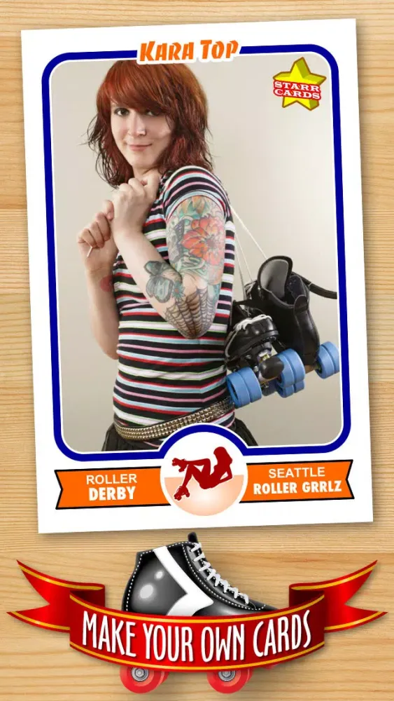 Tangkapan skrin Roller Derby Card Maker - Make Your Own Custom Roller Derby Cards with Starr Cards