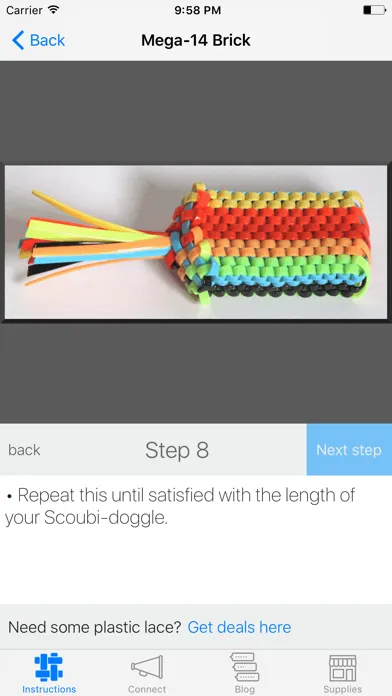 Tangkapan layar Scoubi-doggle: Boondoggle, Scoubidou, Gimp, Lace