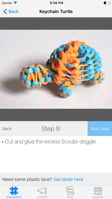Tangkapan layar Scoubi-doggle: Boondoggle, Scoubidou, Gimp, Lace