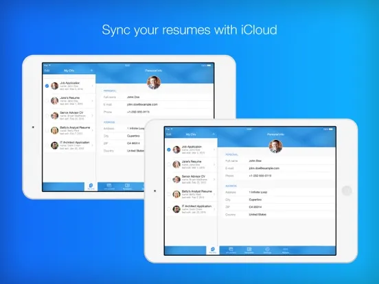 Resume Builder - CV Maker゜ iPad  سکرین شاٹس