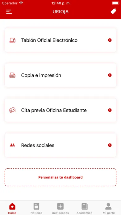 Universidad de La Rioja 스크린샷