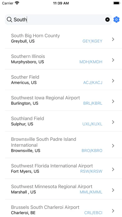 Capturas de tela do AIR Card® FBO Locator