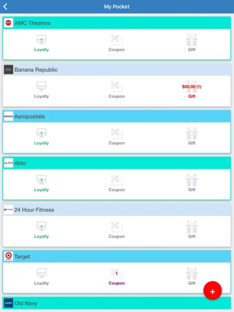 Capturas de tela do Gift Card Wallet - PocketZee iPad 