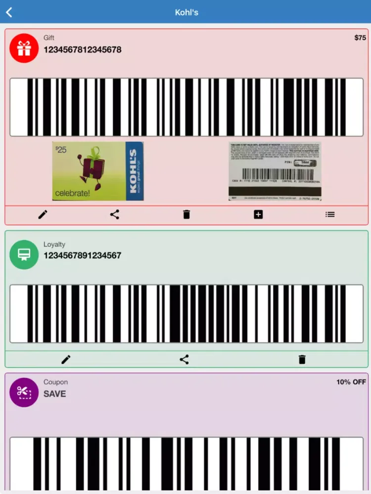 Capturas de tela do Gift Card Wallet - PocketZee iPad 