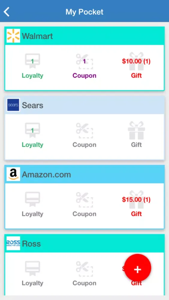 Capturas de tela do Gift Card Wallet - PocketZee